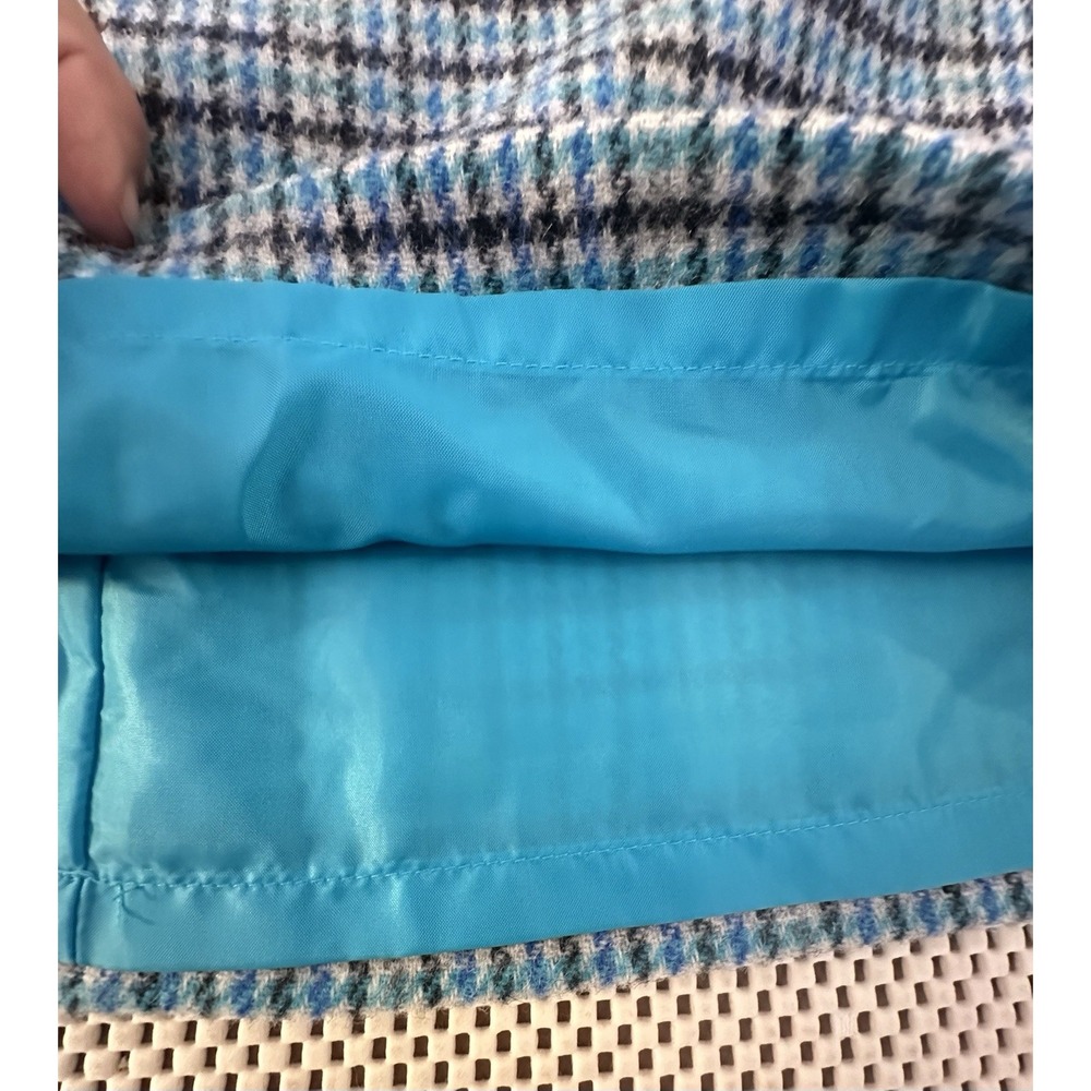 NEW Talbots Tweed Skirt Women Size 12P Plaid Zipper Accents Teal/black‎ Mini NWT - Picture 8 of 8